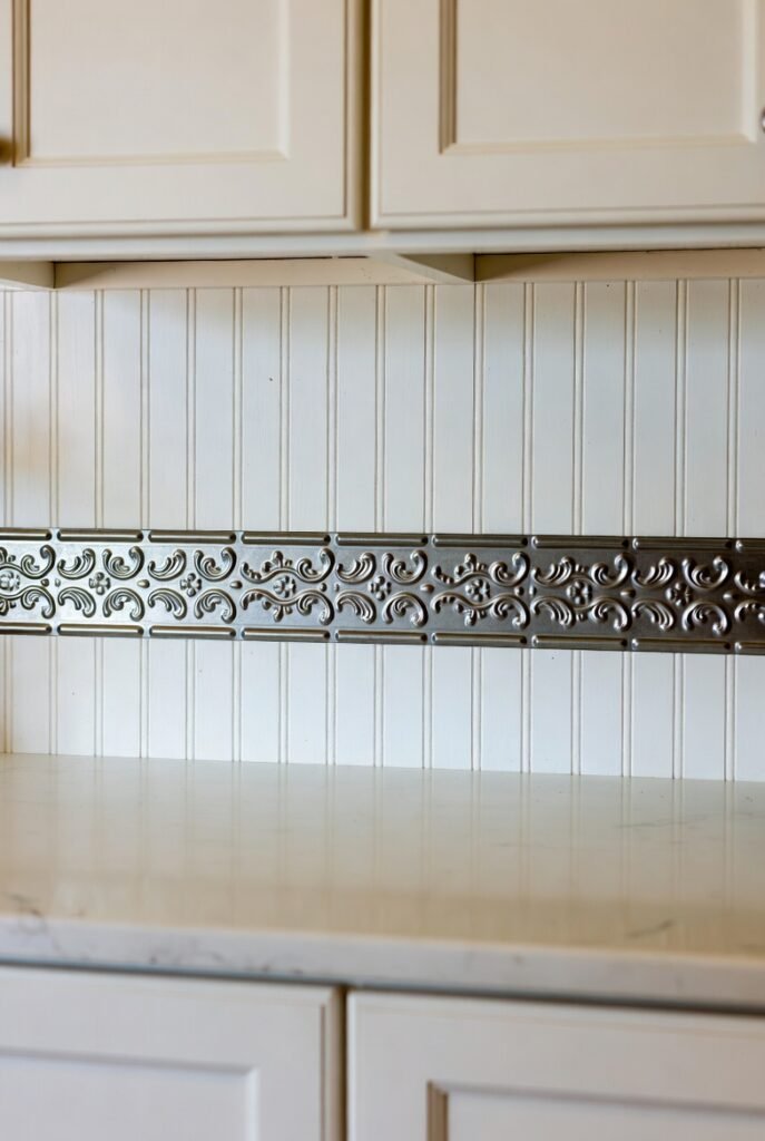 10. Bead Board Backsplash for the Entire Wall (Floor to Ceiling)