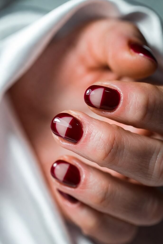 Ombré from Black to Dark Red: Smoky, Dramatic, and Intensely Moody