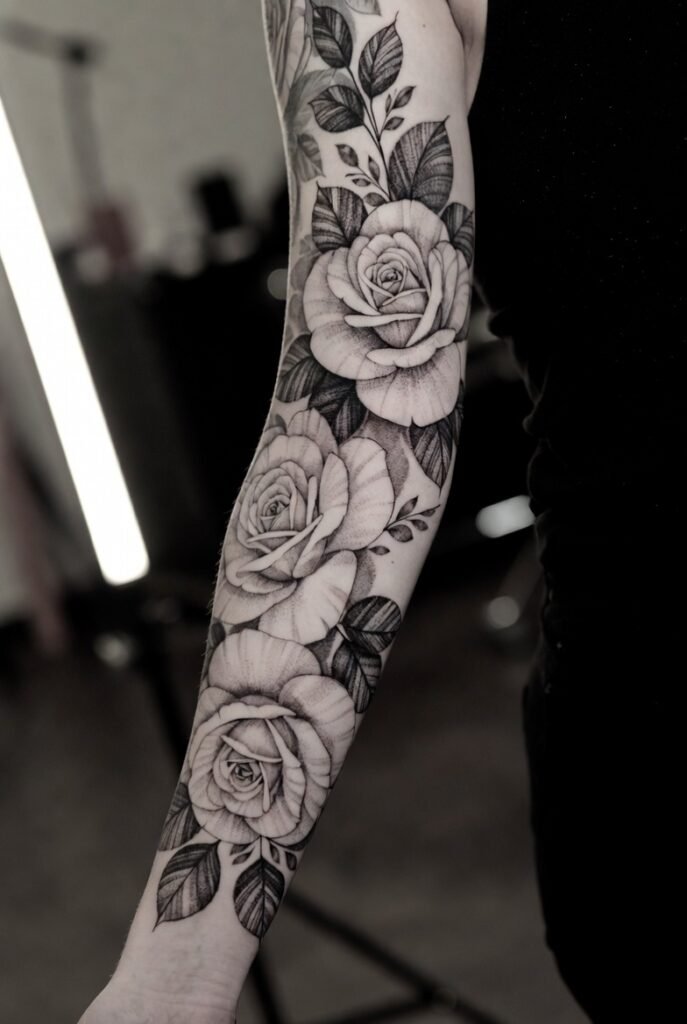 Japanese Peony and Koi Fish Sleeve