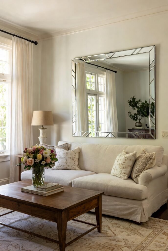 Design #4: Oversized Mirrors (The Square Footage Trick)