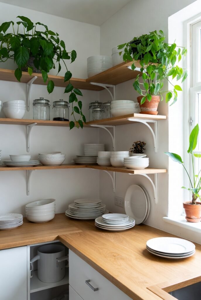 5. Open Shelving in White Oak