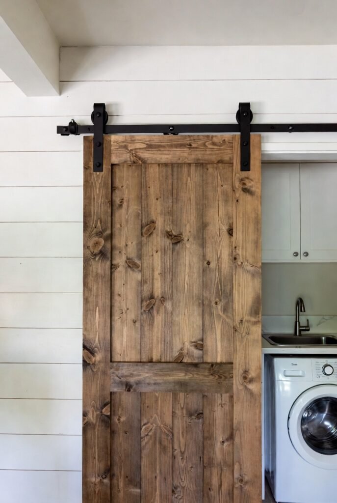 Idea #9: Install a Sliding Barn Door (Space Saver)