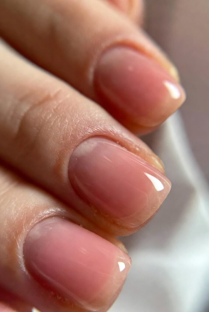 Milky Peach Gradient (Ombré) From Sheer to Solid