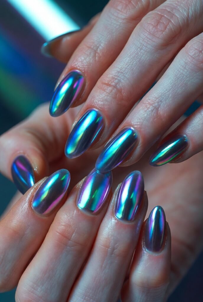 1. Chroma Shift Metallics: The Holographic Comeback with a Smart Twist