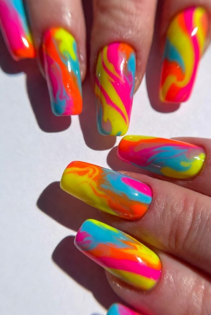 Neon Tie-Dye Acrylics