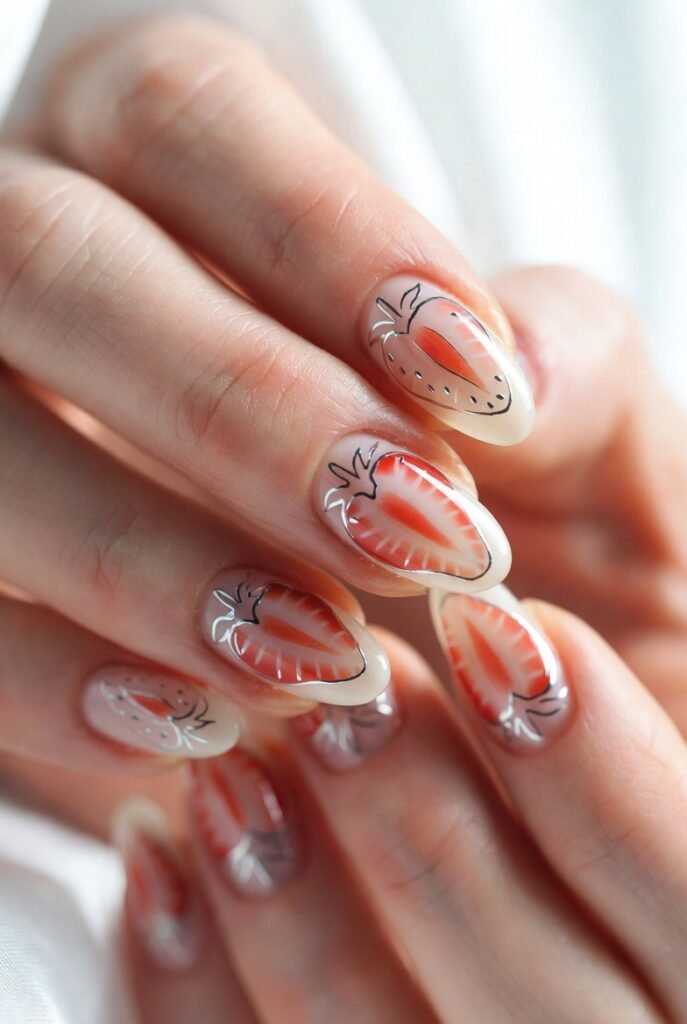 5. Negative Space Strawberry Slices