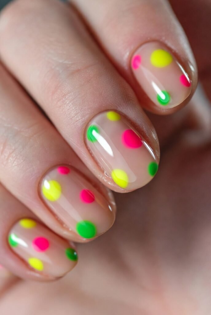 Neon Dots on a Nude Base