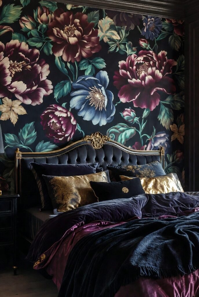 3. Dark and Moody Floral Wallpaper