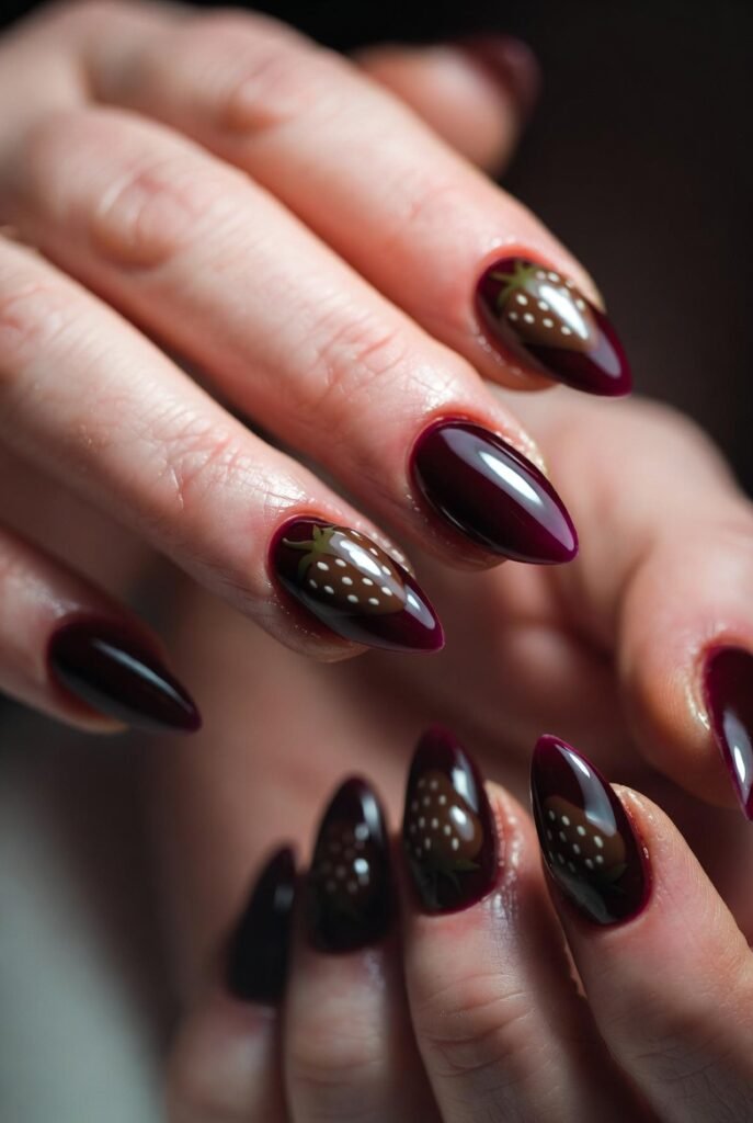 7. Deep Burgundy Chocolate Strawberry