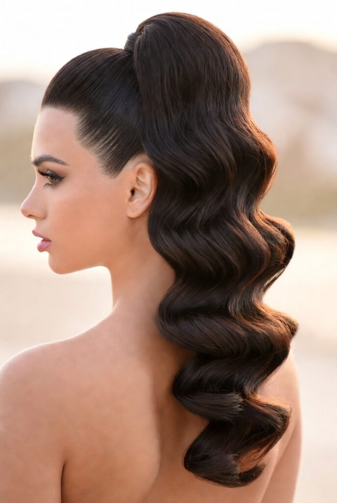 Beaded Cornrows into a Low Bun