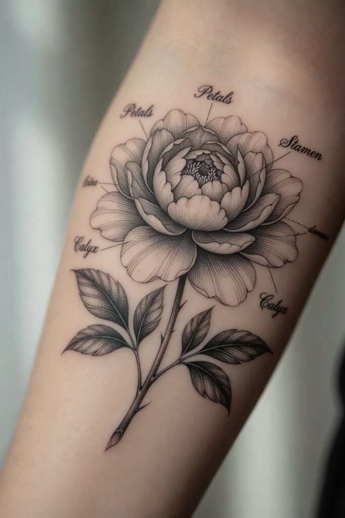 13. Vintage Botanical Peony Illustration