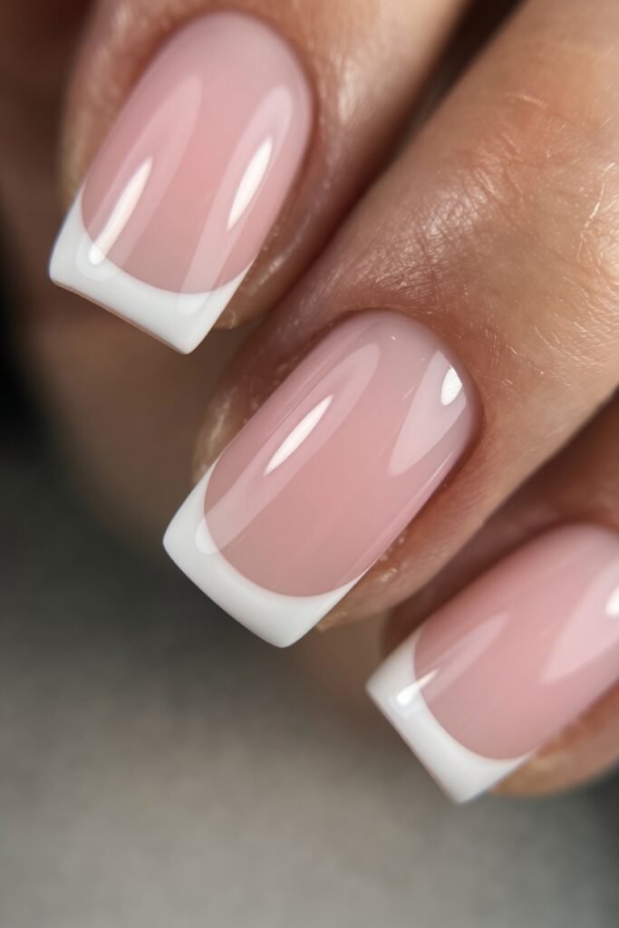 7. Sheer Pink with White French Tips