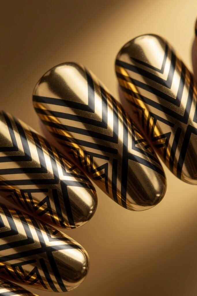 8. Gold Chrome with Tribal Stripes