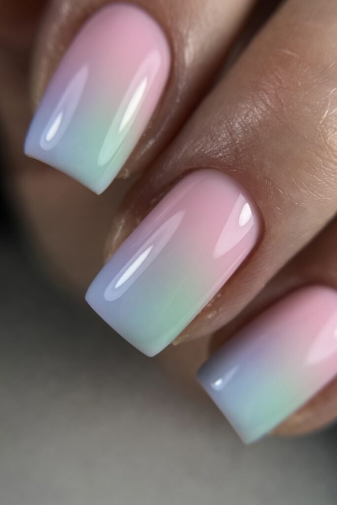 4. Pastel Gradient (Ombré) Square Nails