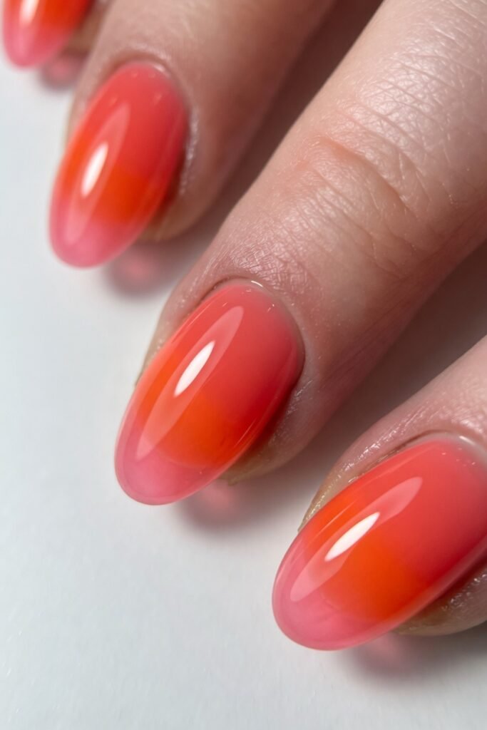 Coral Jelly Nails