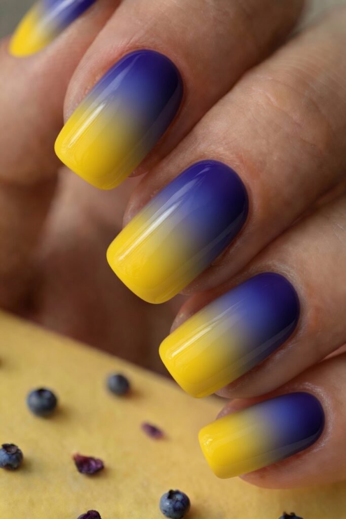 11. Blueberry Gradient Fading into Yellow