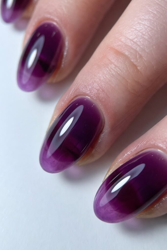 Grape Purple Jelly Nails