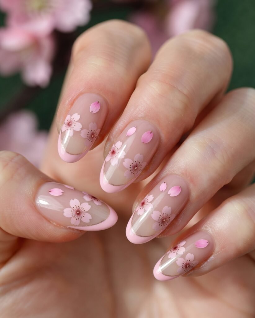 6. Negative Space Cherry Blossoms