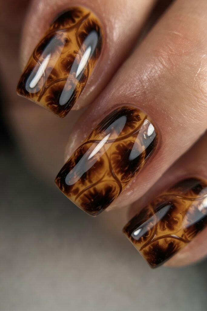 8. Tortoiseshell Print in Amber and Brown