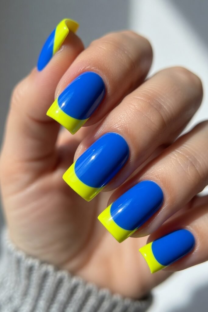 14. Electric Blue with Neon Yellow Tips