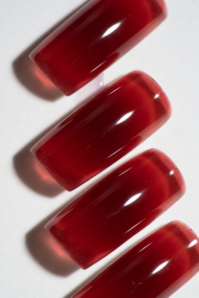 Cherry Red Jelly Nails