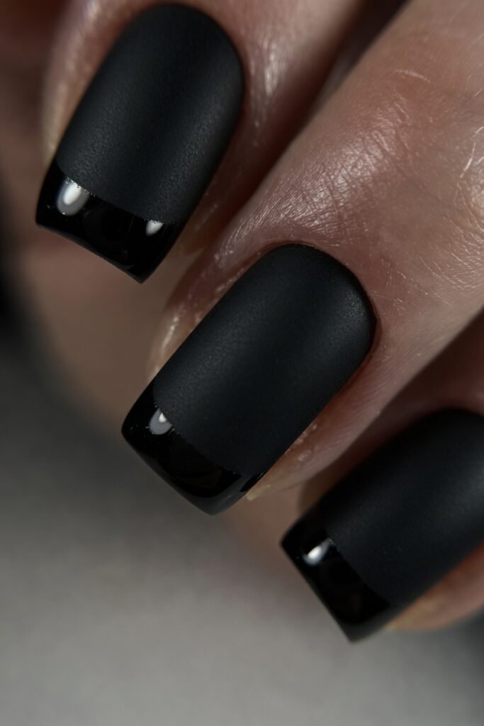 3. Matte Black with Glossy Tips