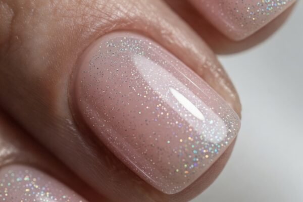 Alt Text: Close-up of gel nails on natural nails showcasing four trendy manicure ideas including Hazelnut Latte Swirl, Rosewater Pearl, Smoky Gray Velvet, and Coral Sorbet Jelly finishes for a long-lasting chip-free everyday manicure.