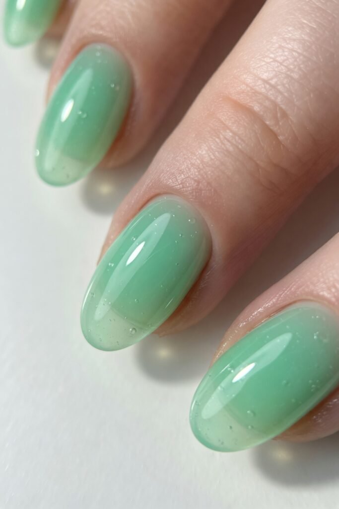 Mint Jelly Nails