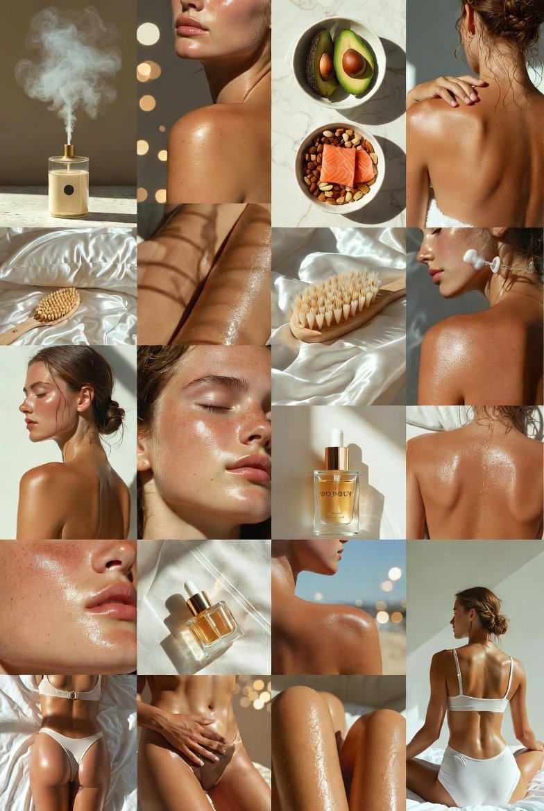 A beautifully lit close-up of glowing healthy body skin showcasing a radiant and luminous complexion with smooth soft texture, highlighting expert skincare tips and techniques for achieving naturally confident and deeply nourished glowing body skin, perfect inspiration for your most radiant skin yet