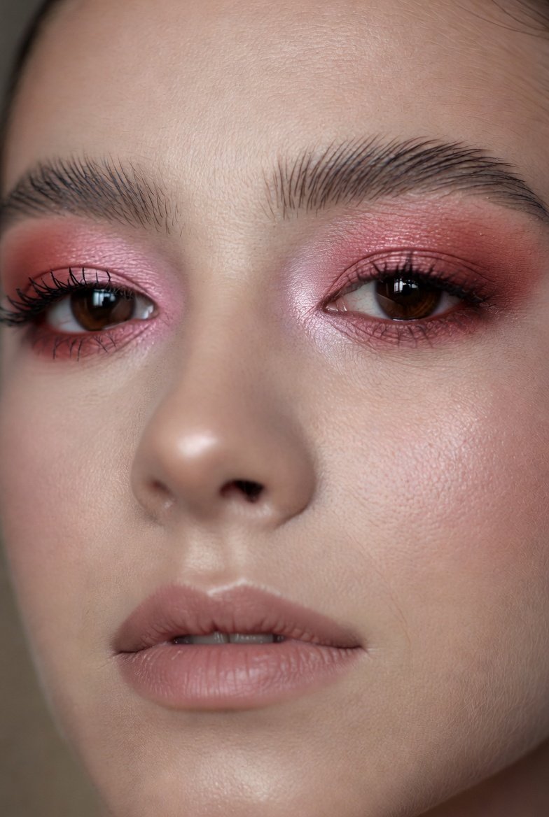 A breathtakingly romantic and wearable collection of 18 stunning pink eyeshadow looks showcasing a beautifully made-up woman featuring the most flattering and versatile pink eye makeup ideas from soft everyday blush shimmer and dusty rose matte blends to bold fuchsia cut creases sparkling glitter toppers warm rose gold halo eyes and deep plum pink smoky looks for the ultimate elevated and feminine eye makeup that unlocks your most romantic and confidently beautiful side.