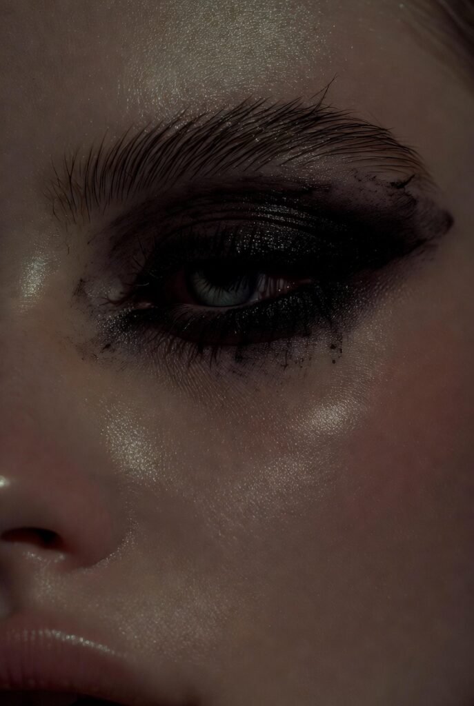 4. Smudged Smoky Eyeliner: Sultry, Messy, and Romantic