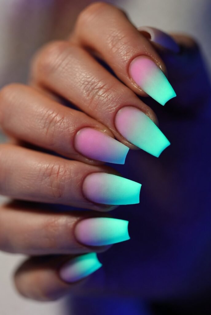 9. Matte Fluorescence: Daytime Neutral, Nighttime Neon