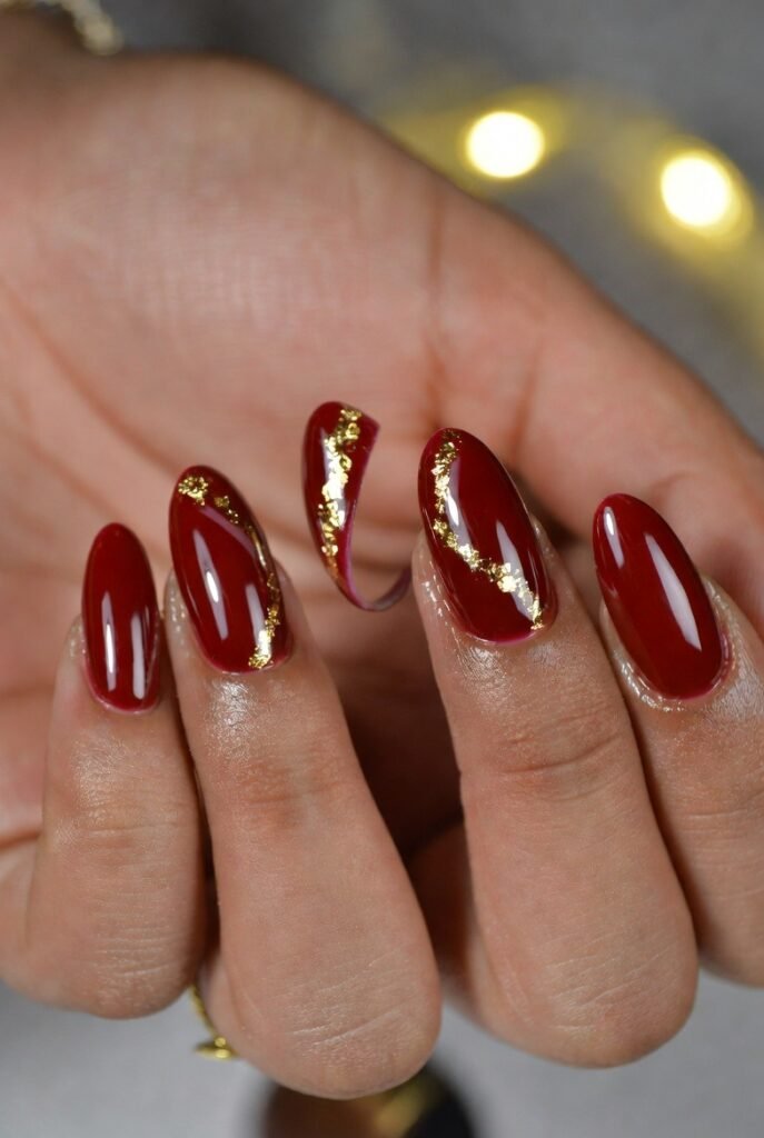 Dark Red with Hand-Painted Floral Vines: Romantic, Whimsical, and Artfully Feminine