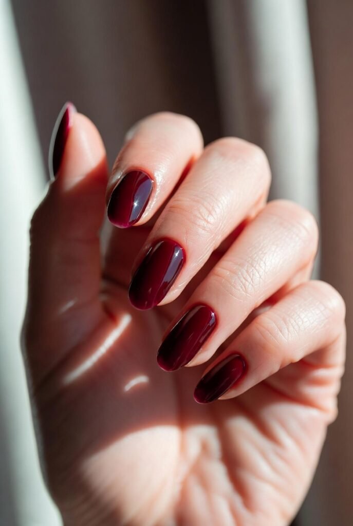 Cracked Glass Effect with Dark Red Base: Edgy, Fractured, and Full of Movement