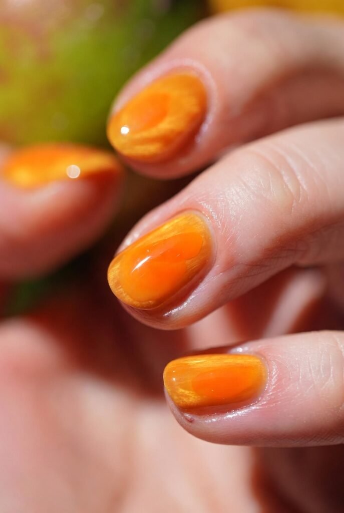 2. 18 Summer Nails Ideas in 2026: Peach Fizz Chrome