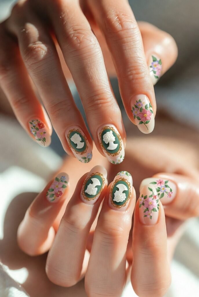 8. Vintage Cameo Flowers