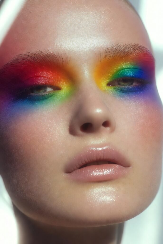 Rainbow Gradient Across the Lids