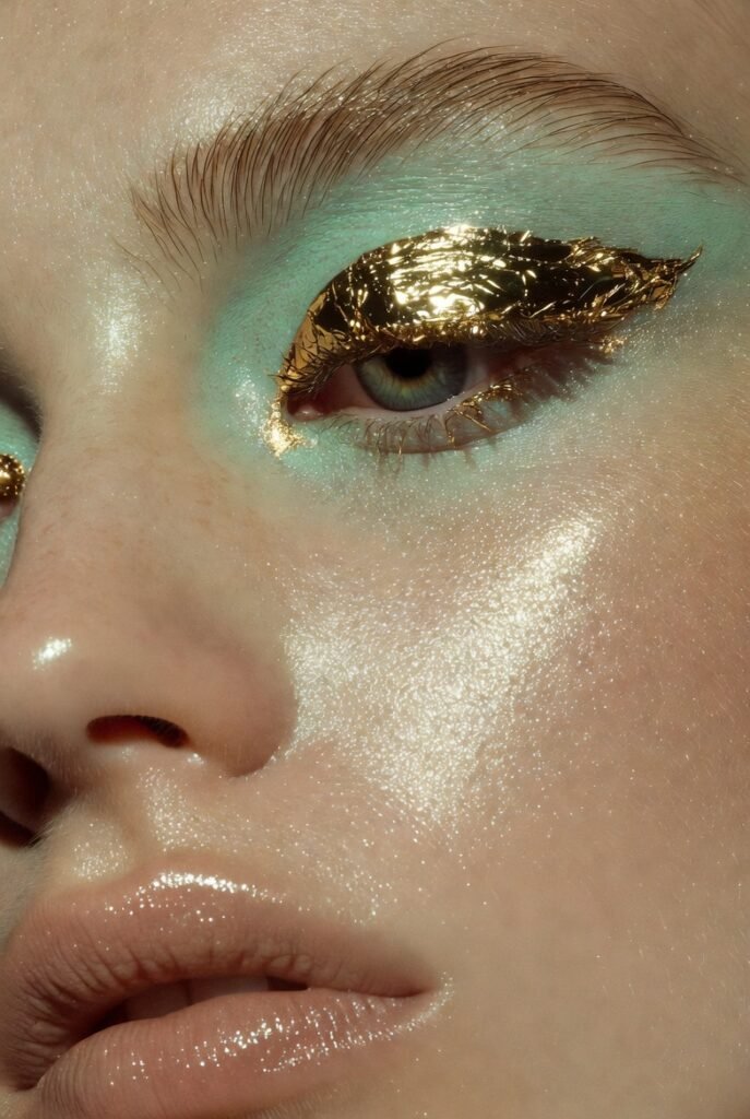 Mint Green and Gold Foil