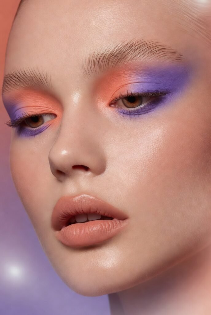Peach and Lavender Color Block