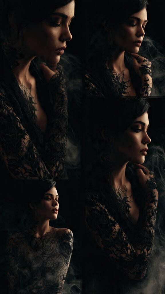 Black Rose with Thorns and Smoke
