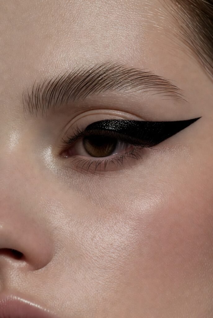 Eyeliner Wing Extended Horizontally