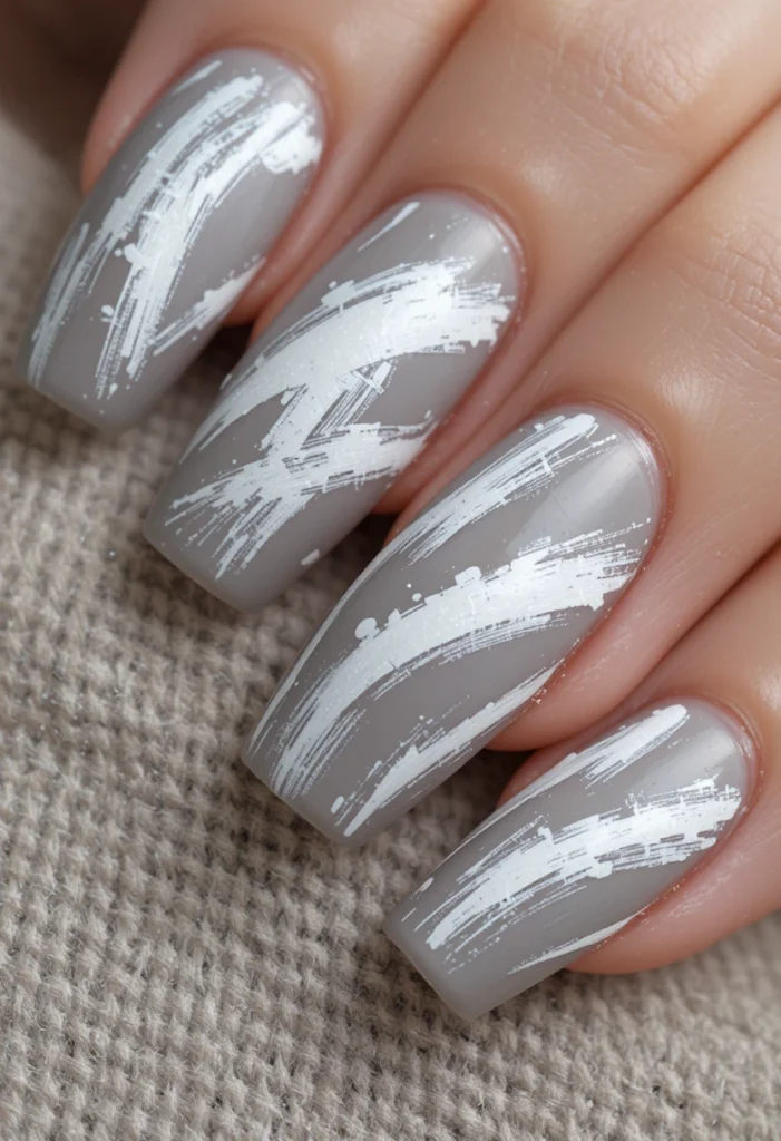 White Abstract Brush Strokes