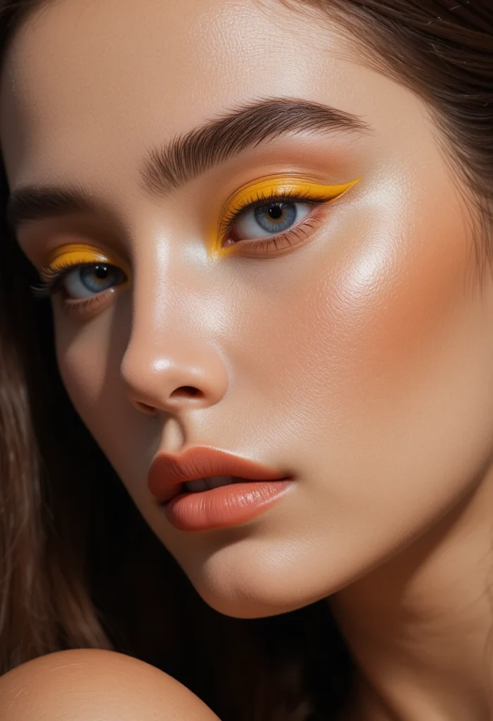 Floating Graphic Liner in Mustard