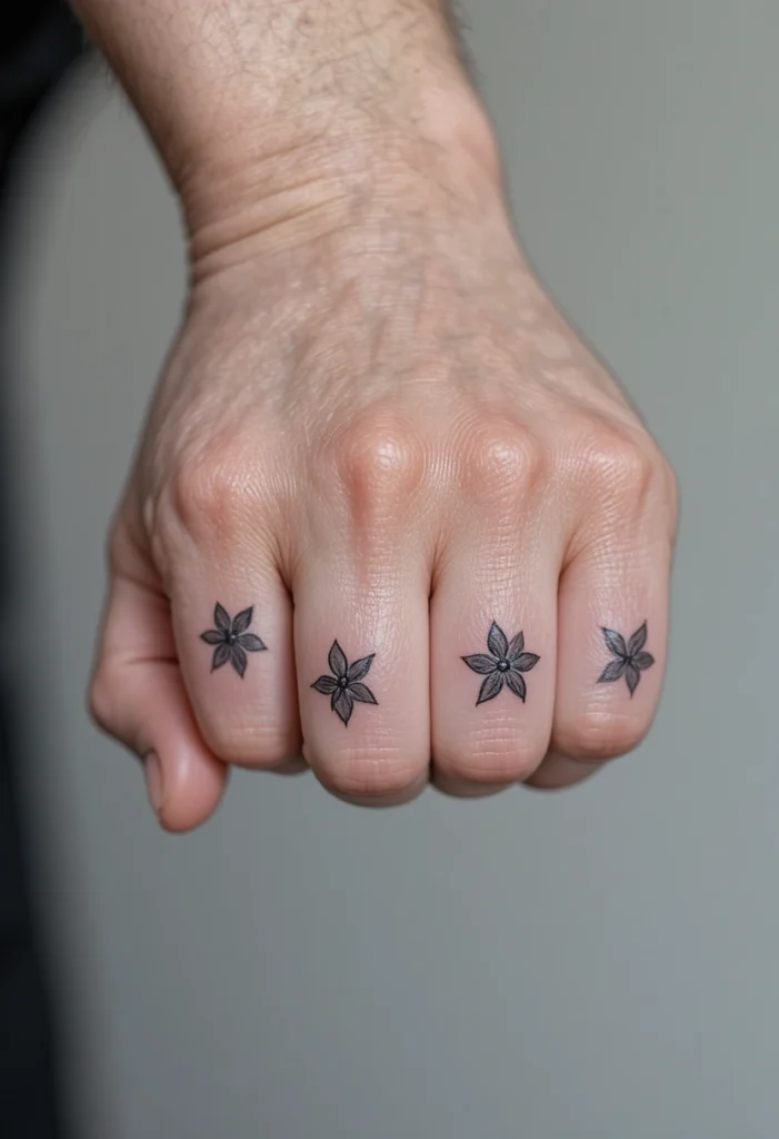 Two Blossoms on the Back of Each Knuckle (Four Total)
