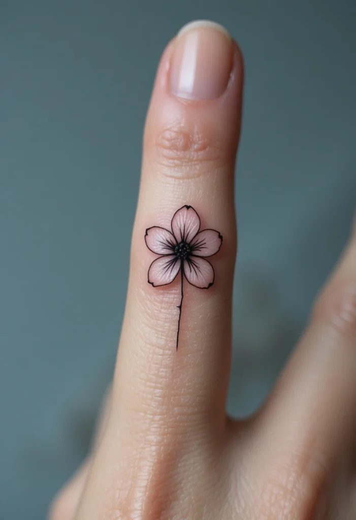 Minimalist Outline Only on the Ring Finger Base