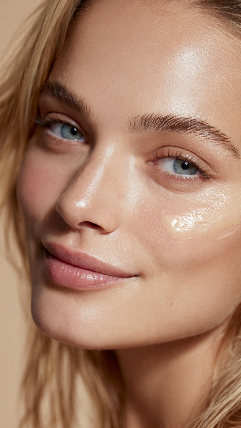 Radiant natural skin enhanced with a sheer skin tint, showcasing effortless glow and lightweight coverage for a no-makeup makeup look.