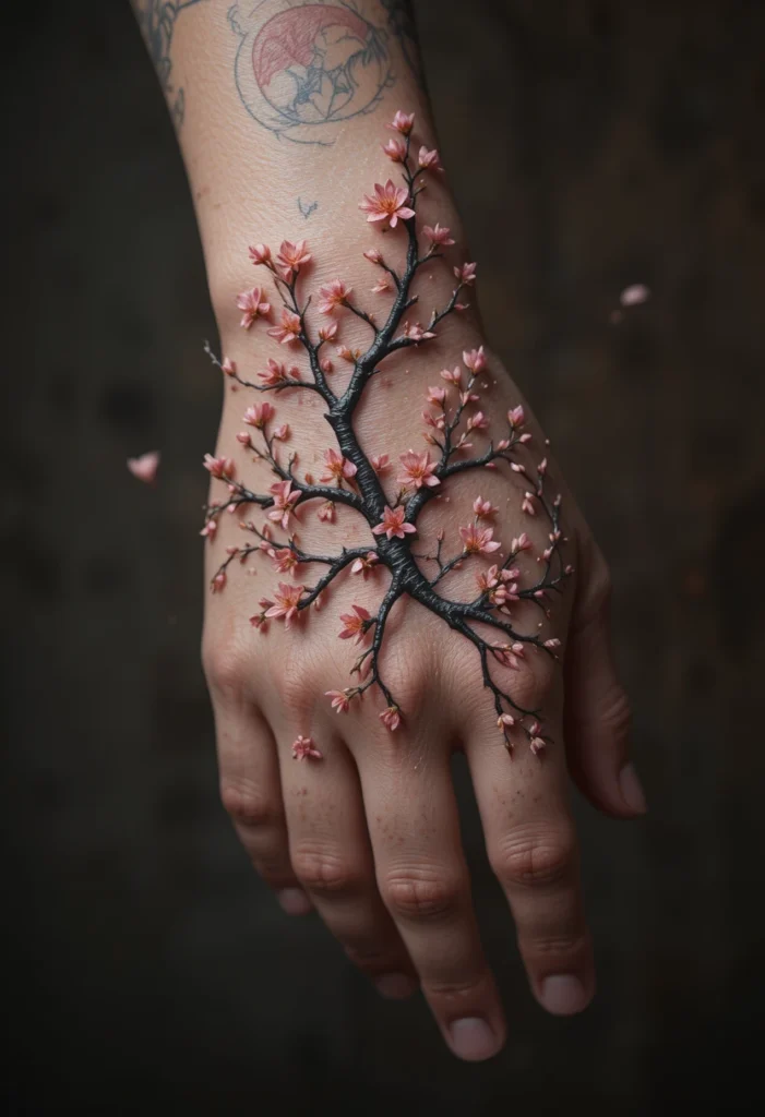 Branch Wrapping Around the Wrist and Spilling Onto the Hand