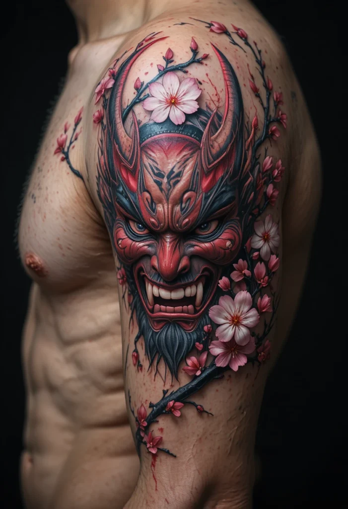 Sakura and Hannya Mask Fusion