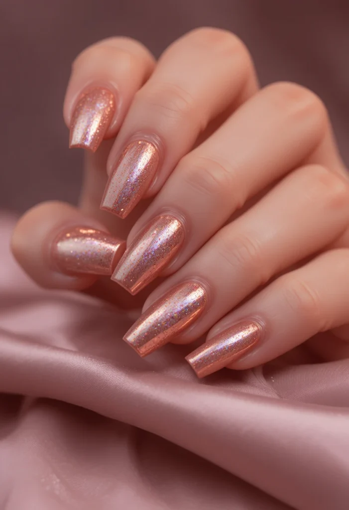 Rose Gold Metallic Center on Mauve Base