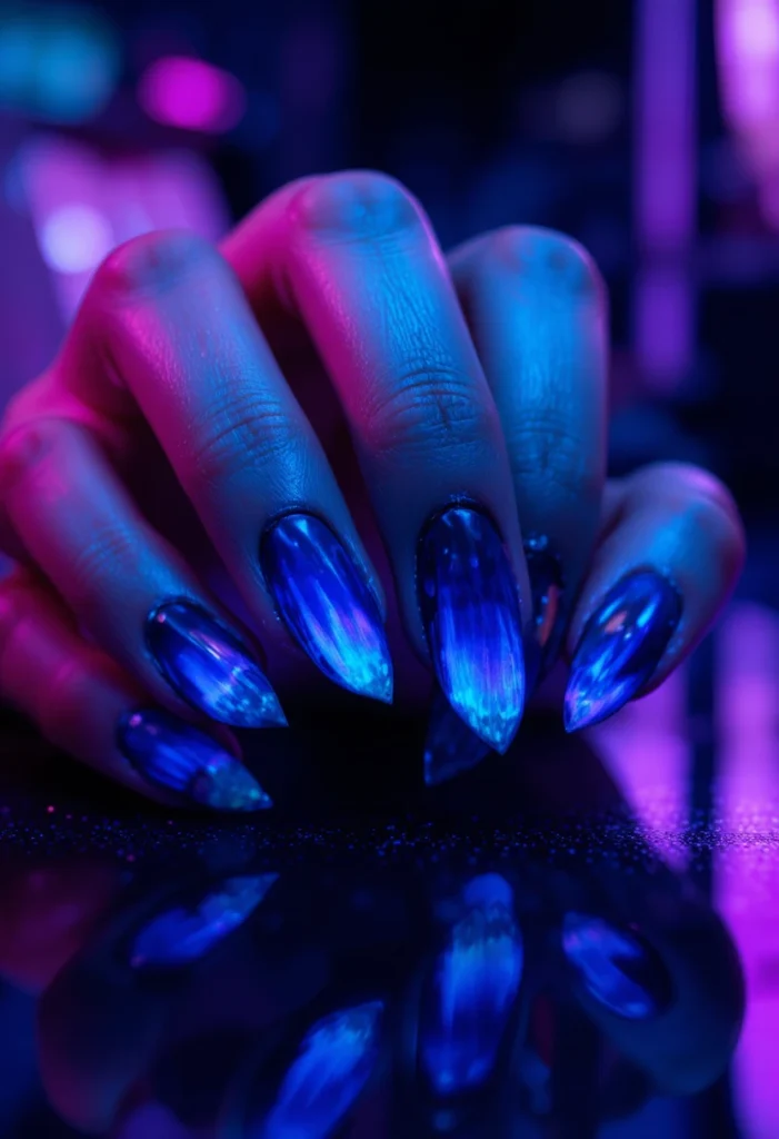 Electric Blue and Violet for a Night Out